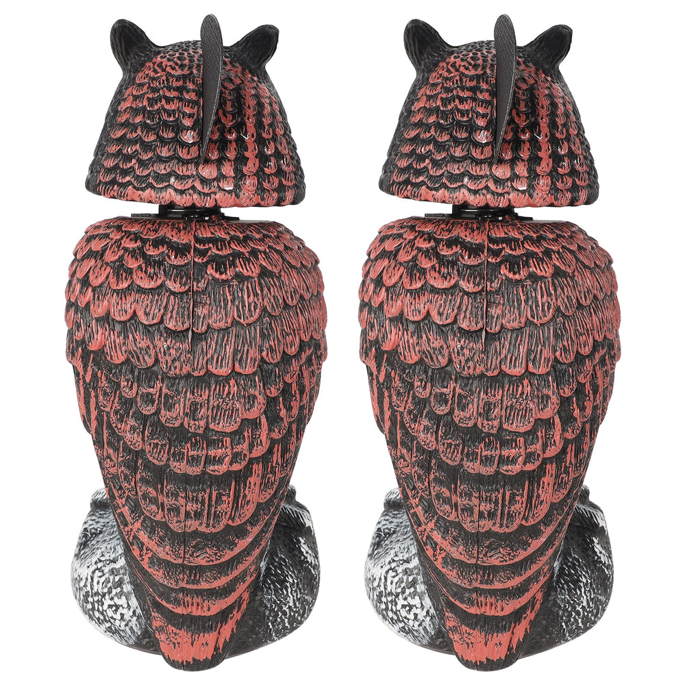 Hausse owl decoy on a porch enhancing outdoor décor and protection