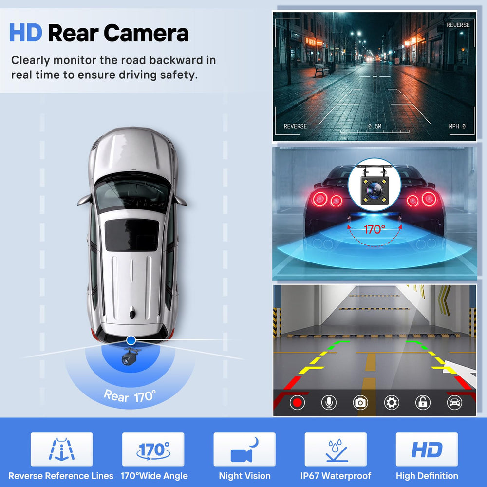 HAUXIY waterproof backup camera closeup showing night-vision clarity