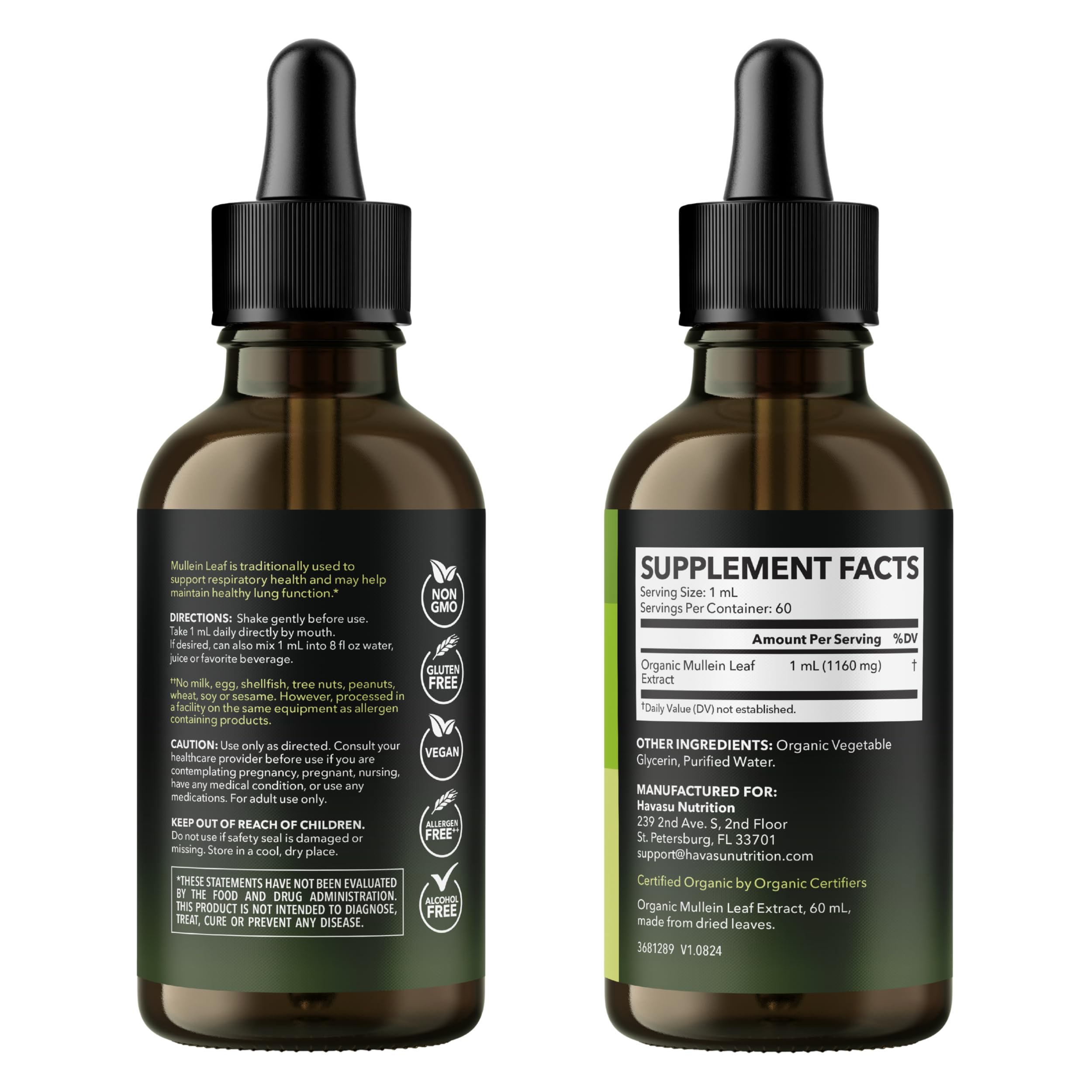 HAVASU NUTRITION lab testing report and vial showcasing third-party verification