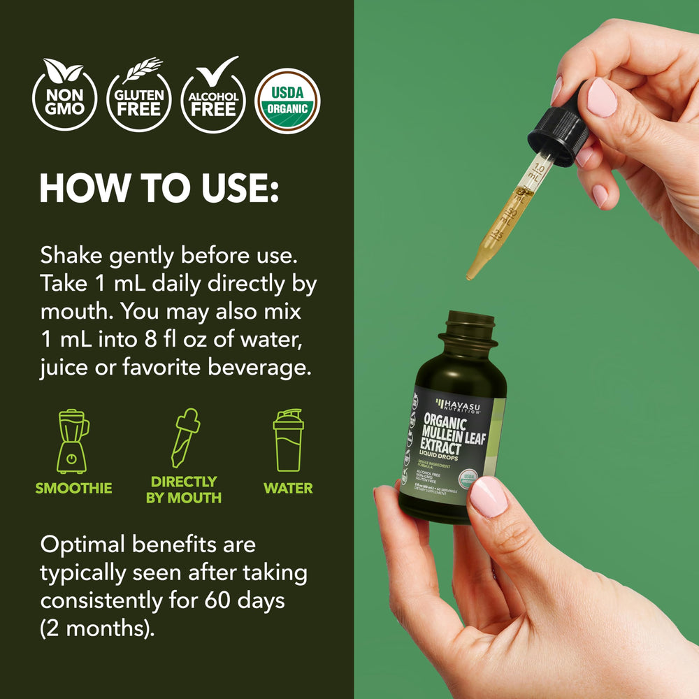 HAVASU NUTRITION lifestyle image of person using drops to show practical routine