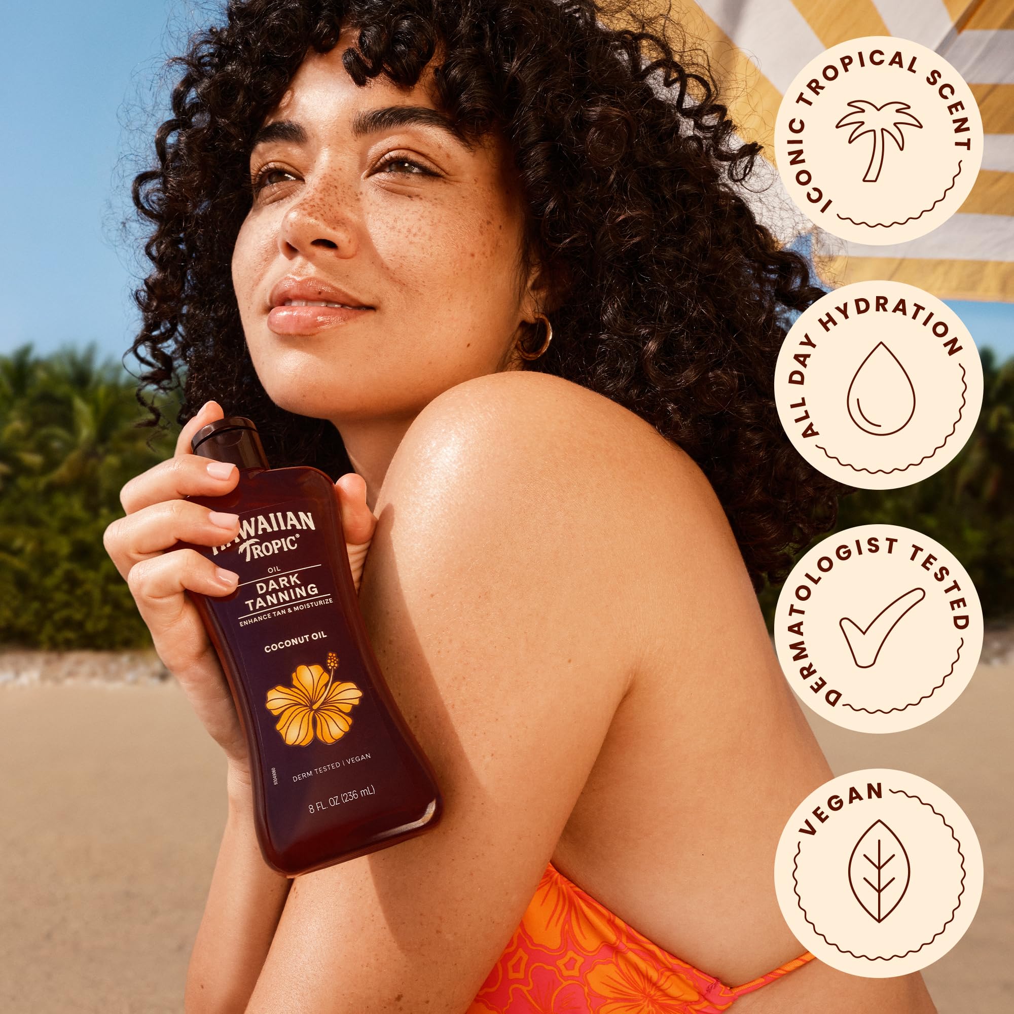 Hawaiian Tropic bottle next to a ruler showing 8 fl oz size clarity