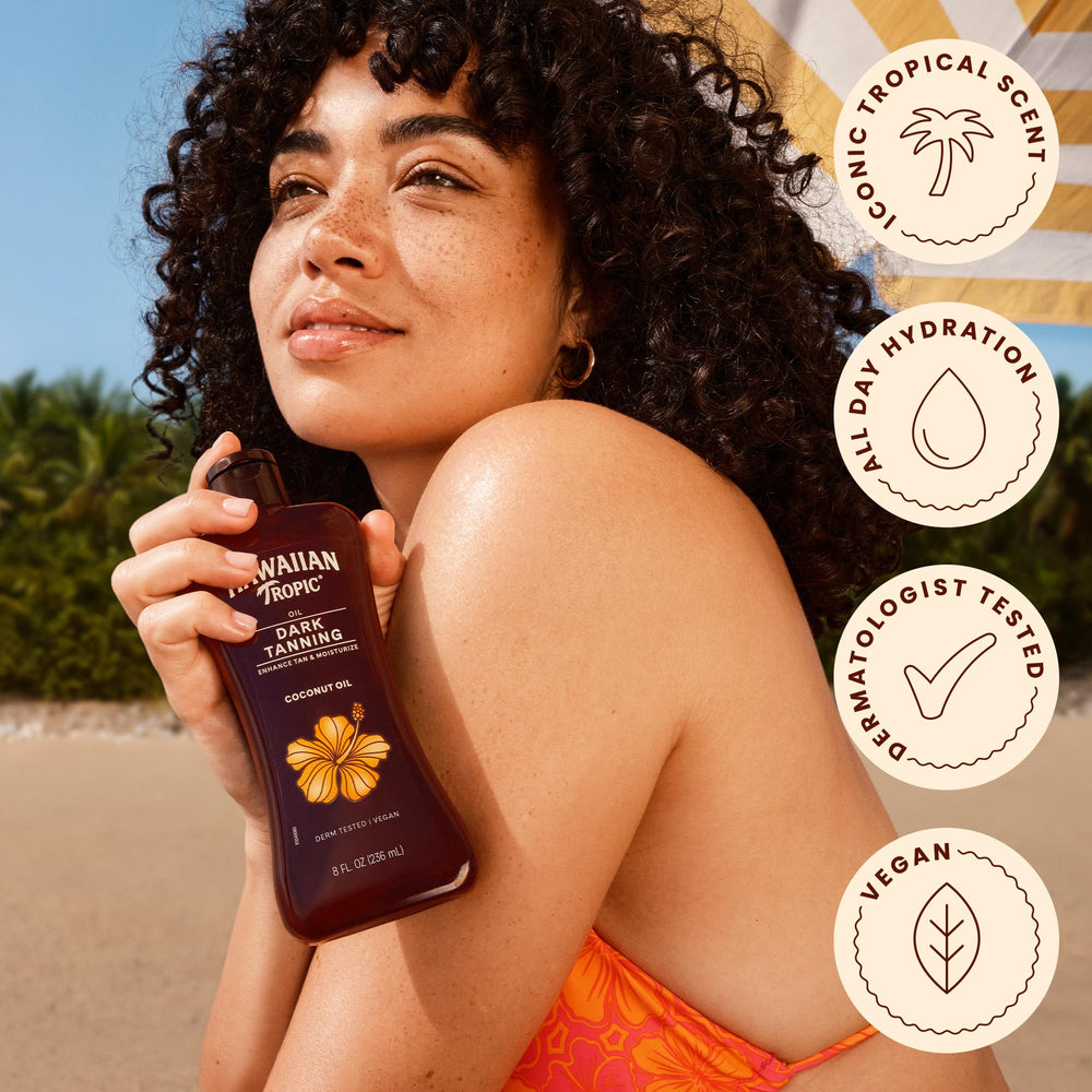 Hawaiian Tropic bottle next to a ruler showing 8 fl oz size clarity