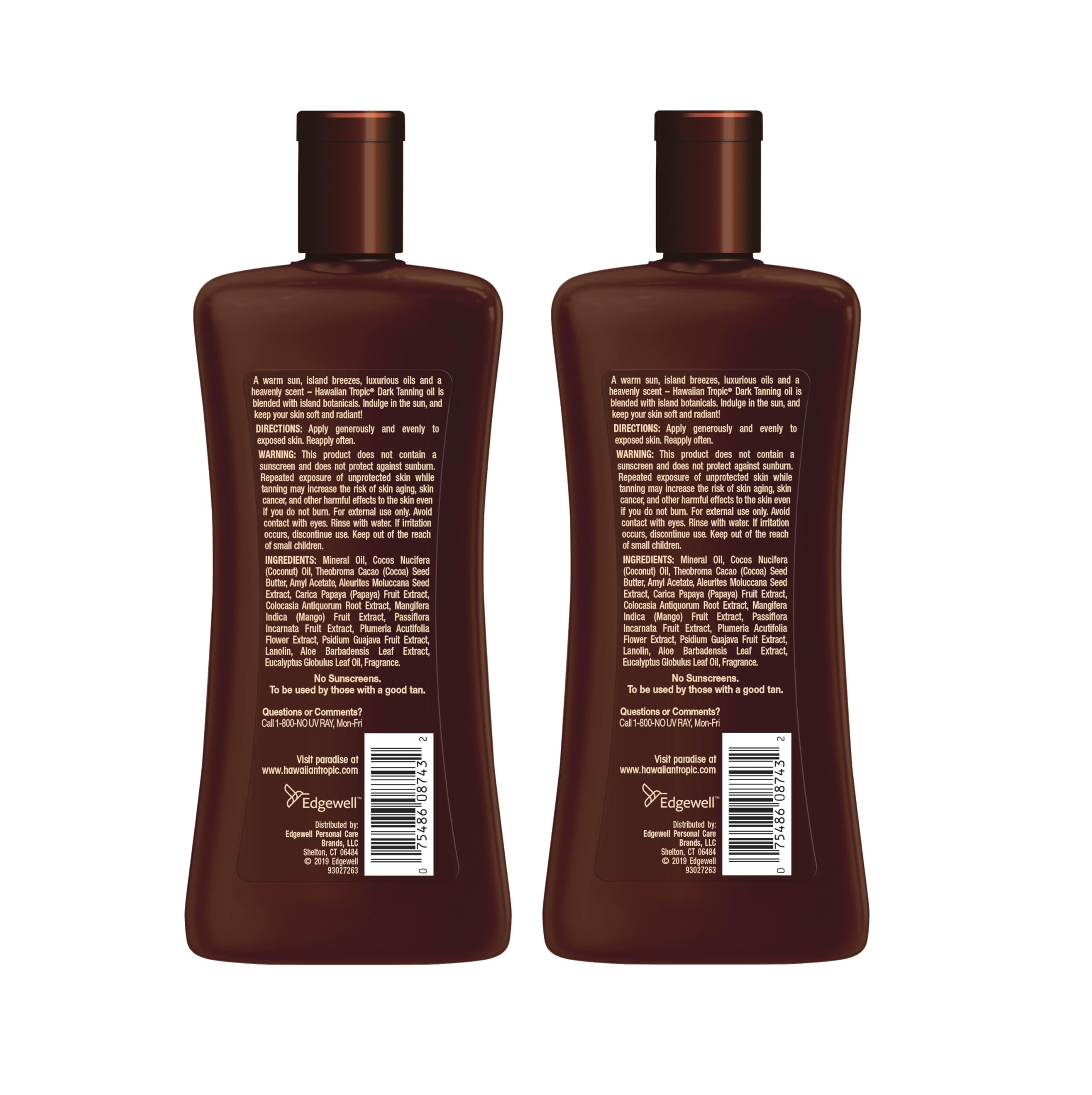 Hawaiian Tropic two-pack display emphasizing value and travel convenience