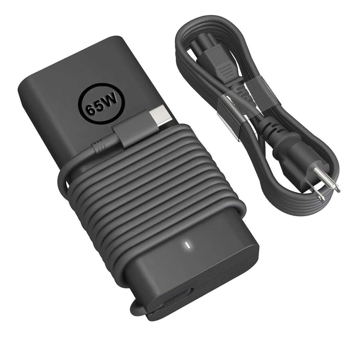 HBONY 65W charger front view showing compact profile and reliable power