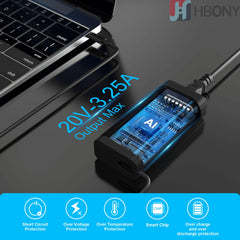 HBONY charger powering a Dell laptop illustrating fast charging benefit