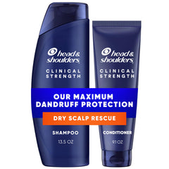 Head & Shoulders dual pack front view showing both bottles and clear benefits