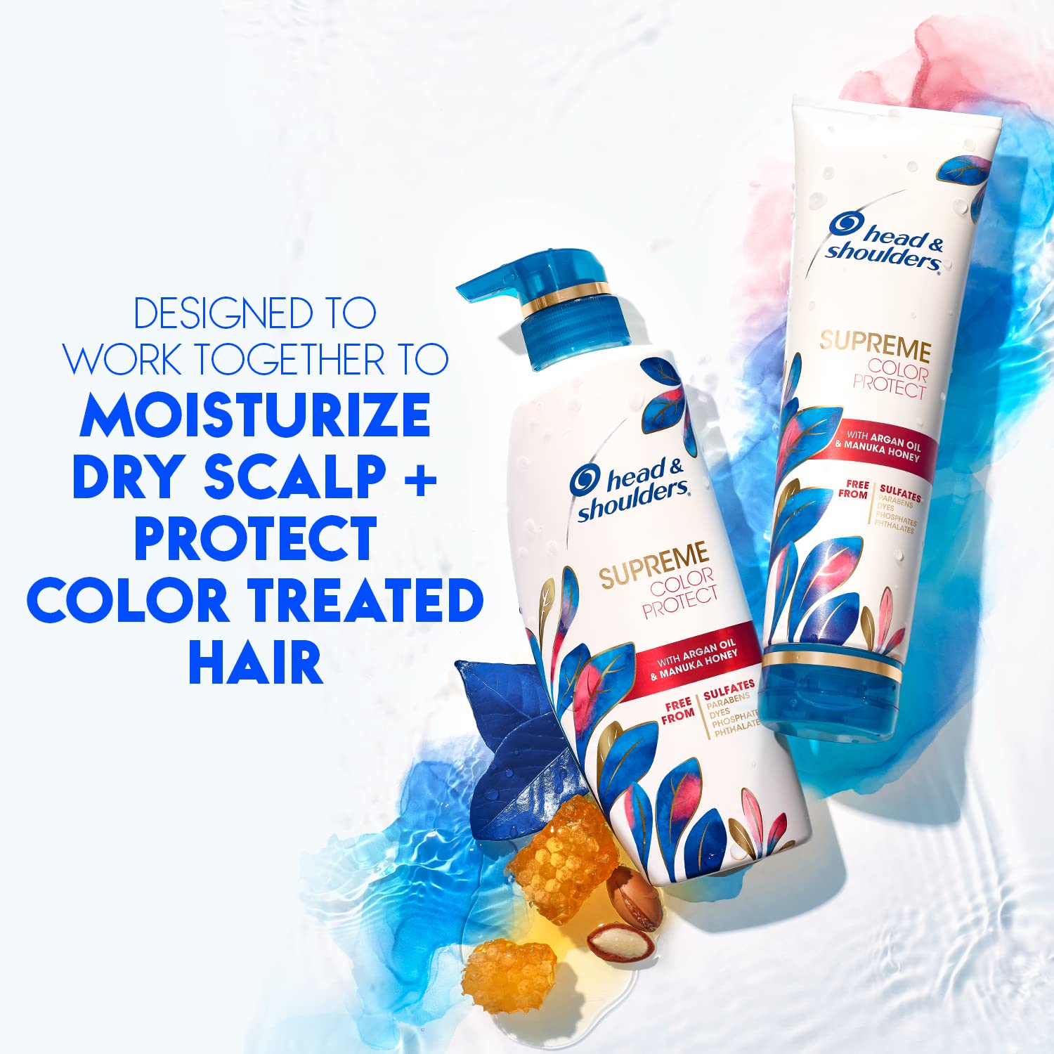 Head & Shoulders conditioner being poured to show detangling benefit