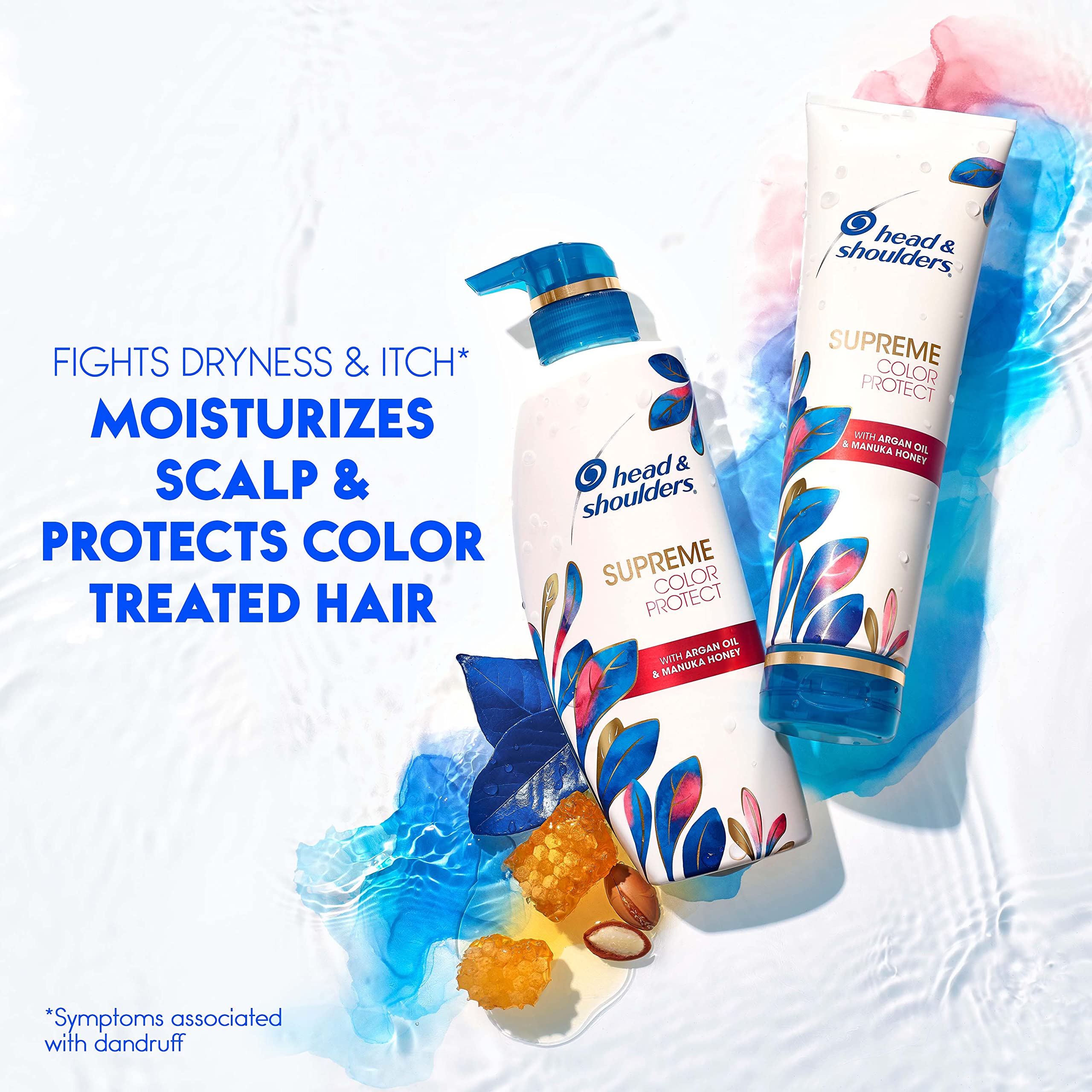 Manuka honey droplet with Head & Shoulders showing moisturizing effect