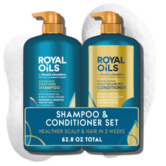 Head & Shoulders royal oils front packaging showcasing twin 31.4 fl oz bottles and benefits