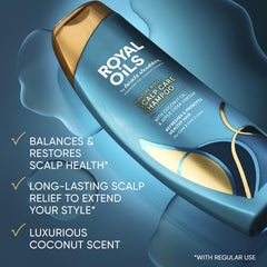 Head & Shoulders royal oils shampoo pouring to show rich lather and soothing scalp relief