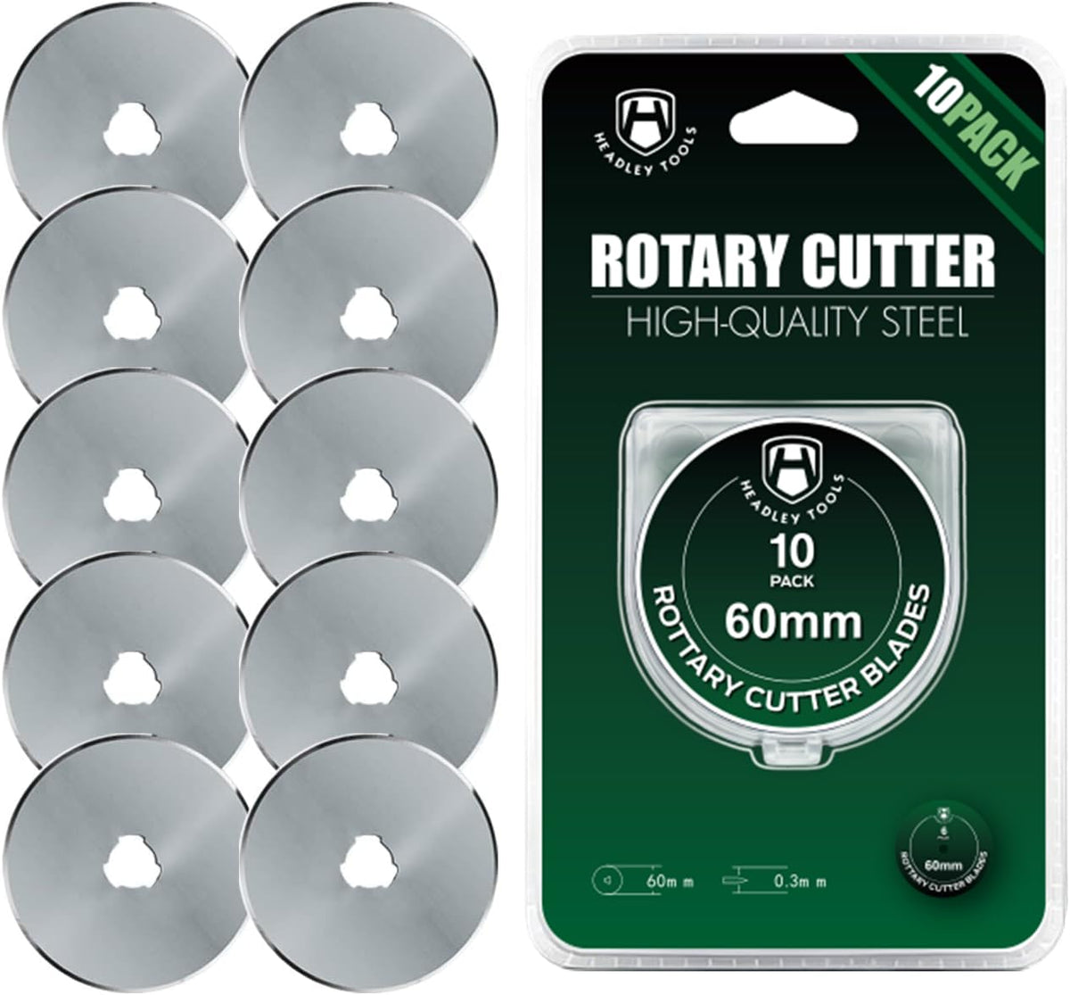 Headley Tools front packaging showing 10-pack blades and safe storage benefit