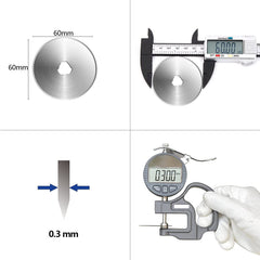 Headley Tools blade cutting layered fabric demonstrating clean multi-layer cuts