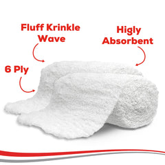 Healqu close-up of crimped cotton weave highlighting absorbency and soft cushioning