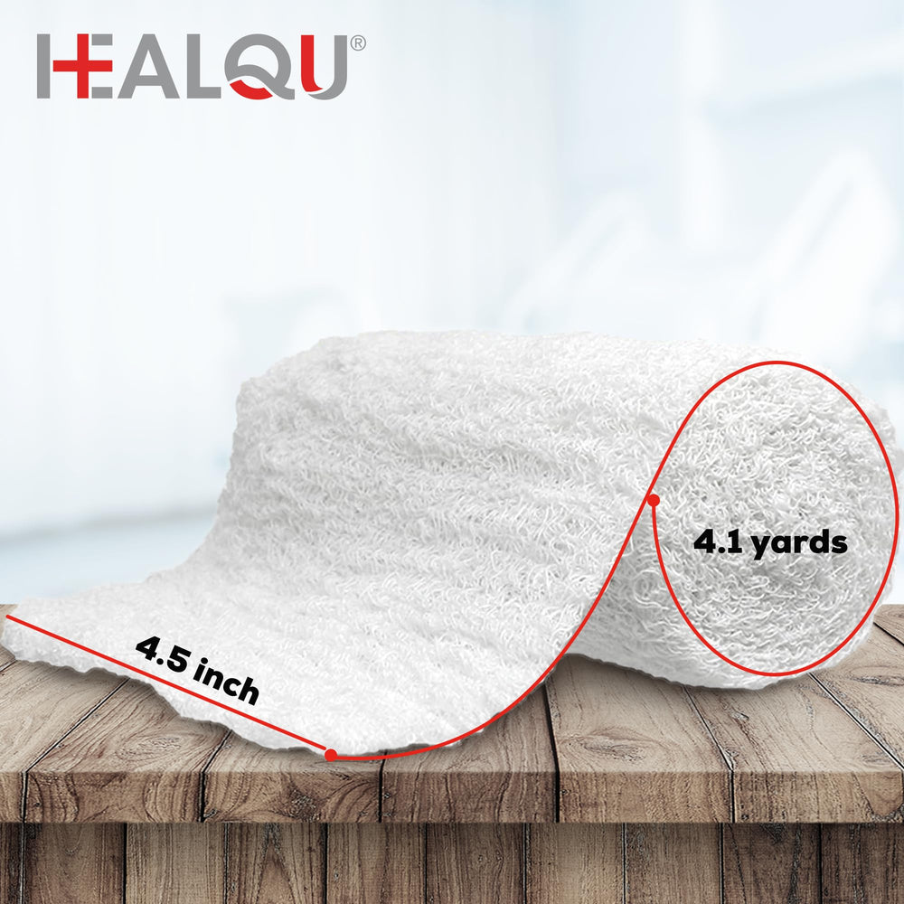 Healqu roll applied on elbow demonstrating conforming fit and secure coverage