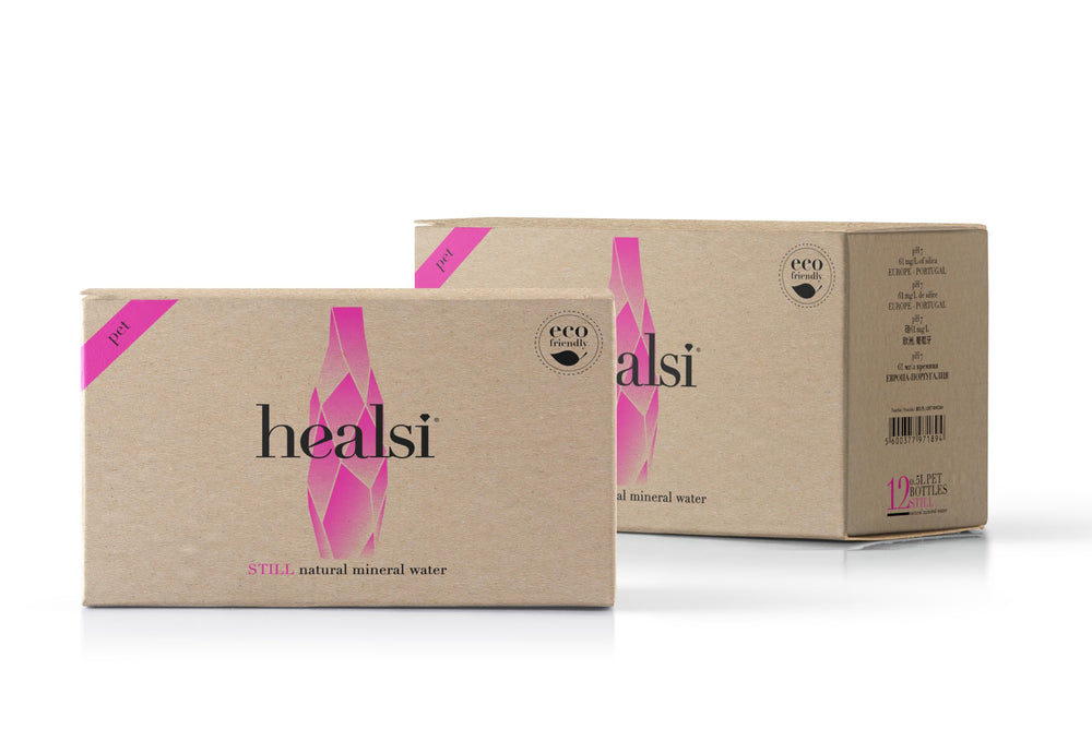 Healsi label close-up highlighting silica content and clear mineral information