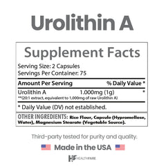 Healthfare label detail highlighting ingredients and non-GMO, gluten-free claims