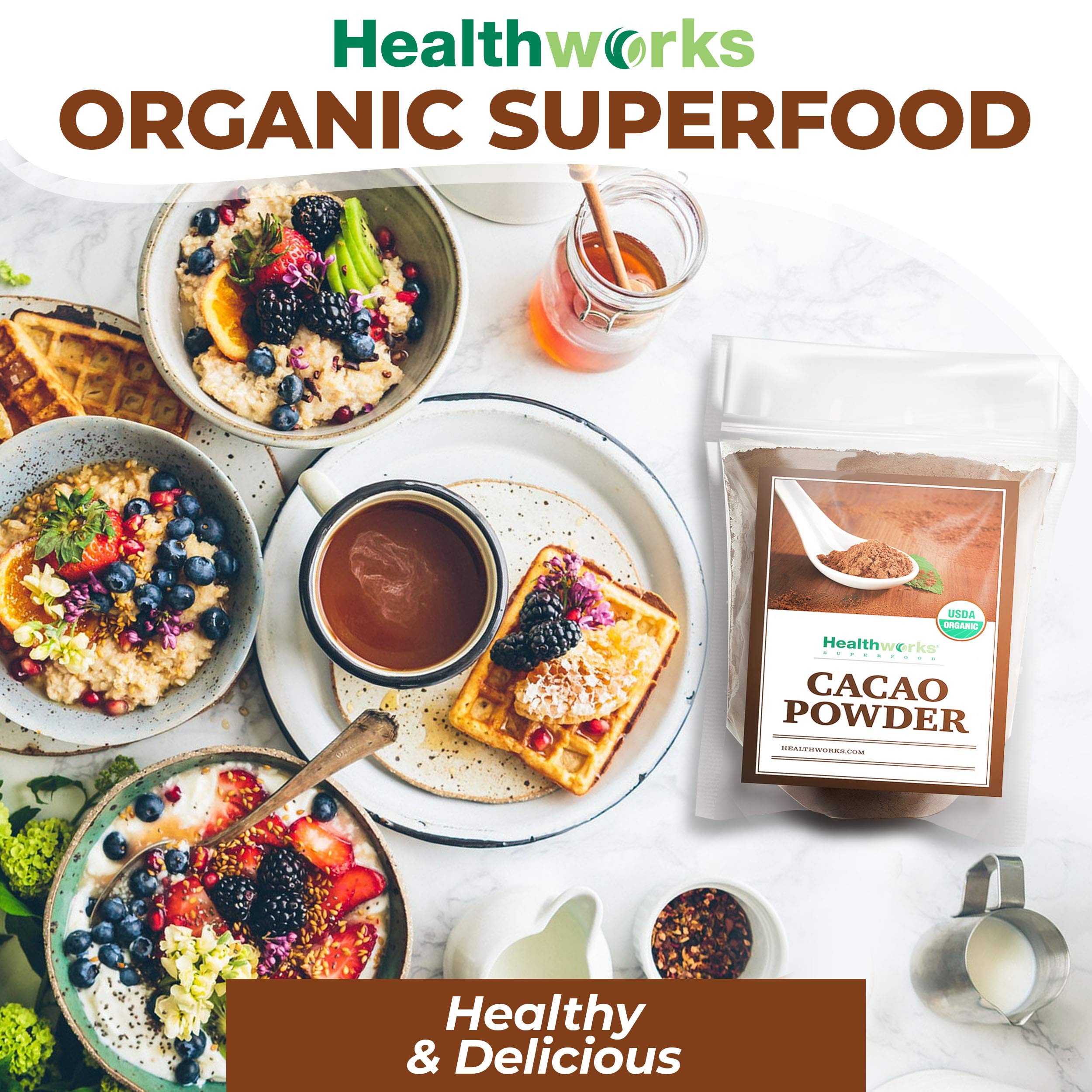 Healthworks Superfoods ingredient label and certifications for product trust