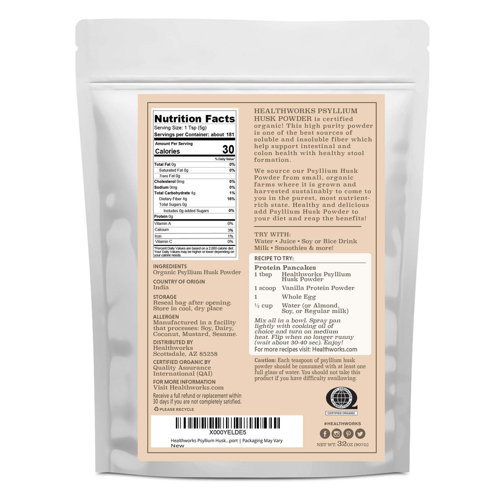 Healthworks Superfoods open tin of psyllium powder for easy scooping