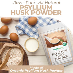Healthworks Superfoods close texture of fine psyllium powder for smooth blends