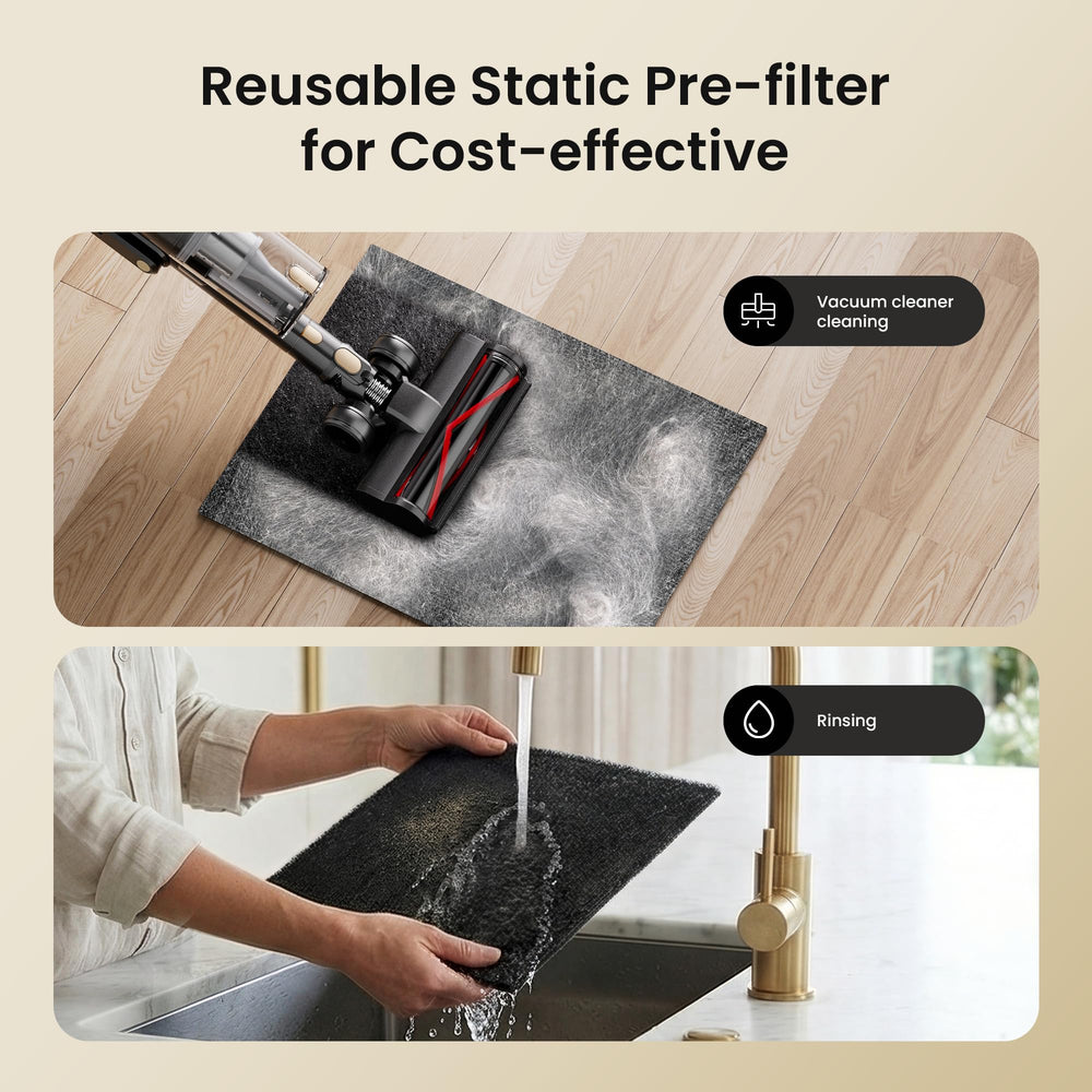 HEAPETS purifier placed in living room near sofa, reduces airborne pet dander
