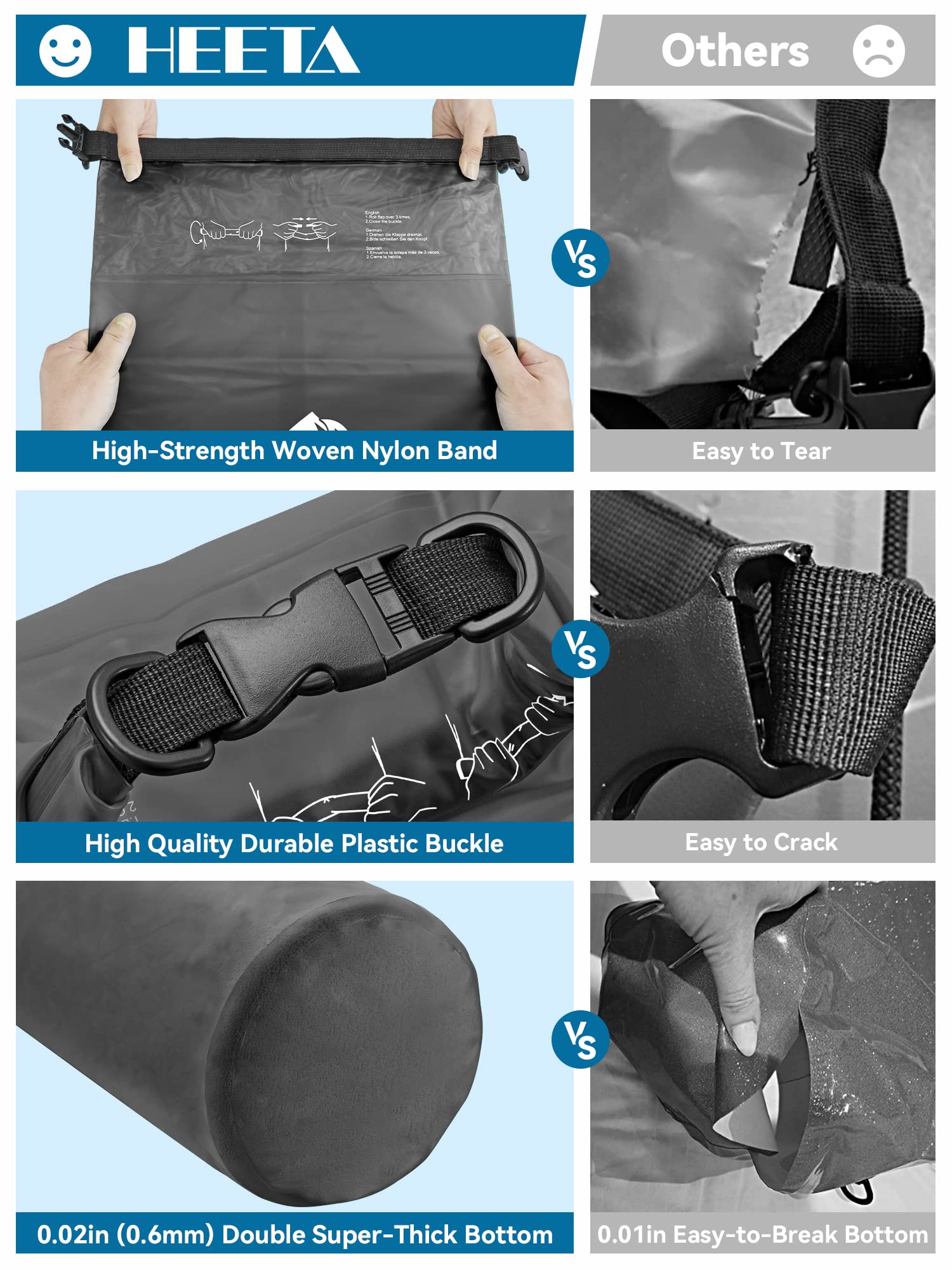HEETA adjustable shoulder straps visible for comfortable carrying during outings