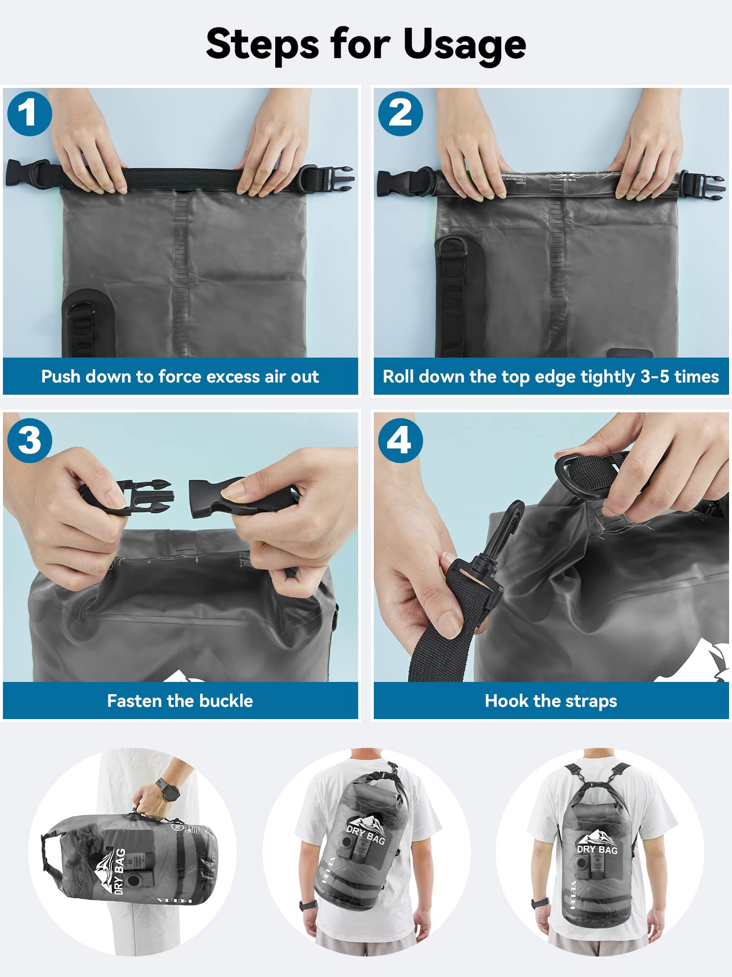 HEETA waterproof touchscreen phone case inside bag protecting device while usable