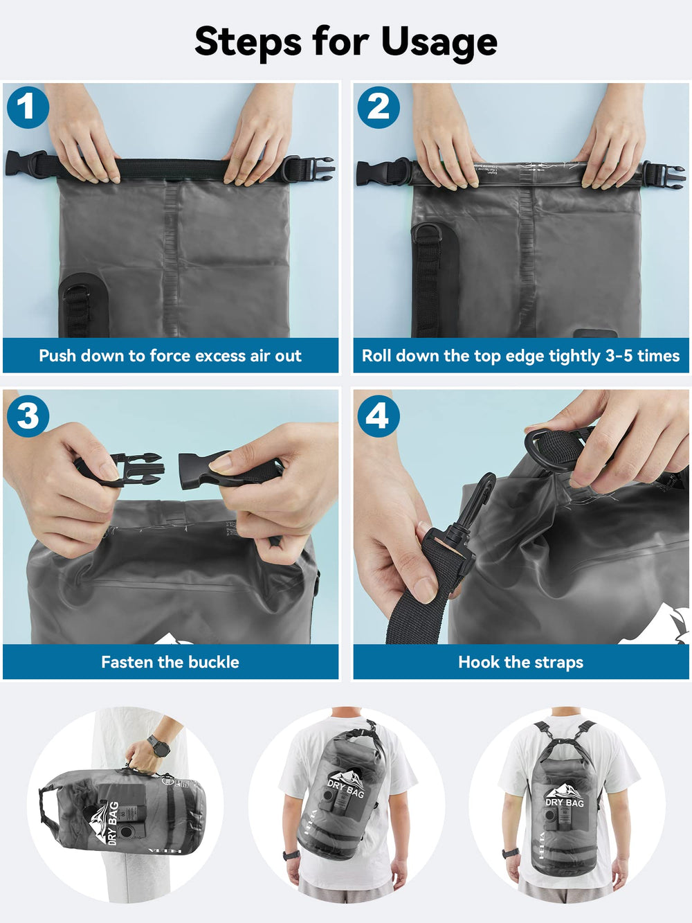 HEETA waterproof touchscreen phone case inside bag protecting device while usable