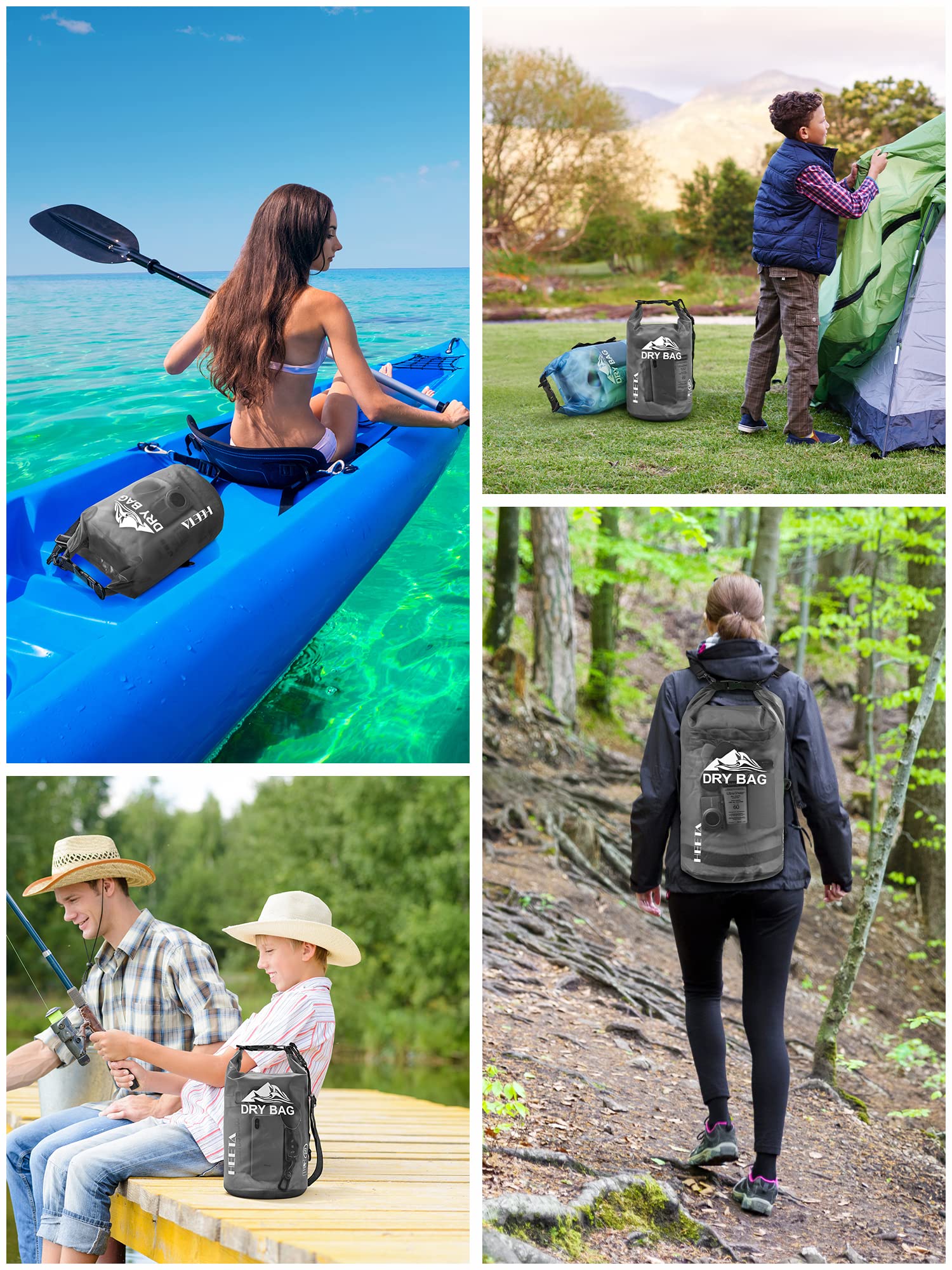 HEETA 10L bag beside water bottle showing true size and packing capacity