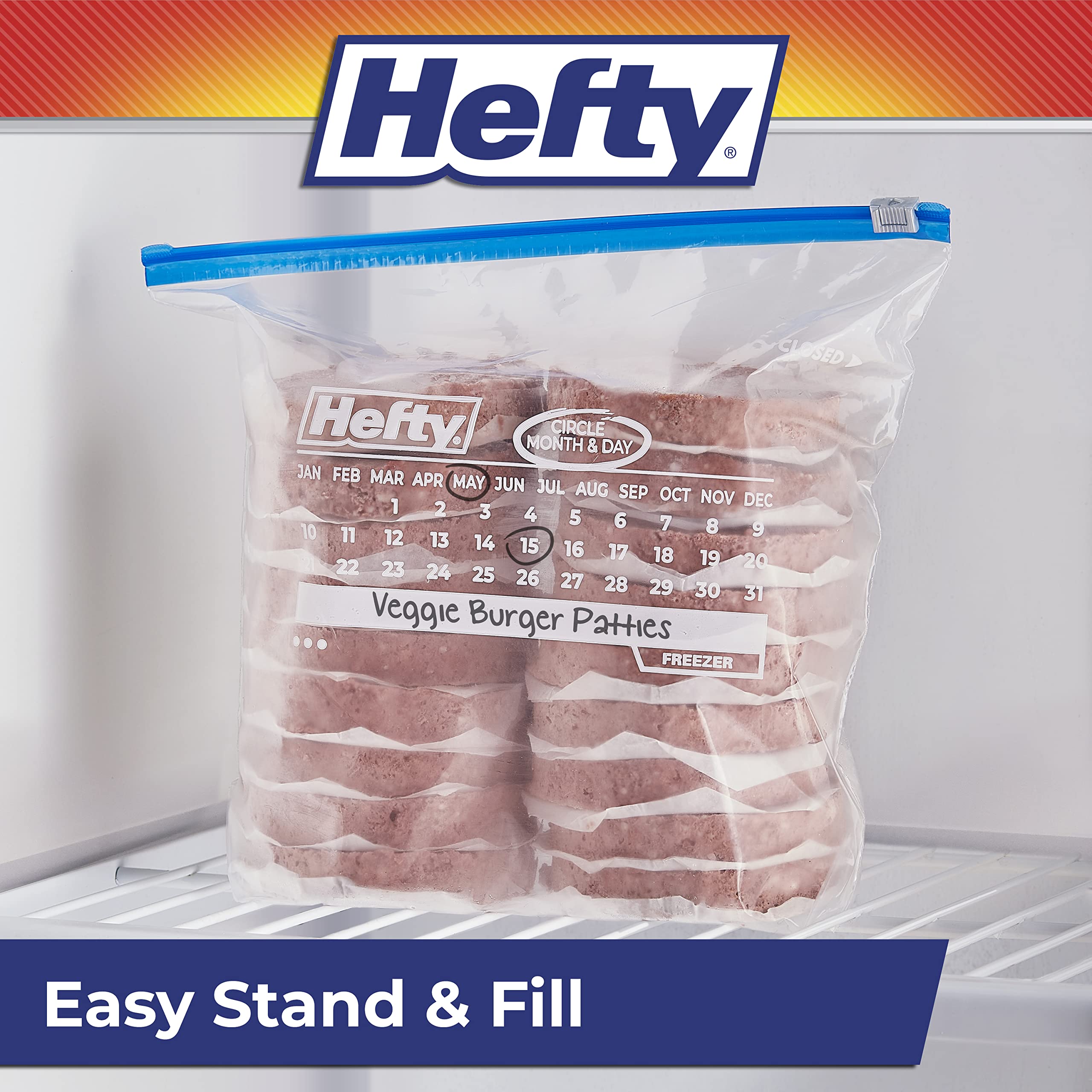 Hefty slider finishing with Clicks Closed sound assuring a full seal