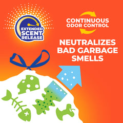 Hefty Fabuloso lemon label highlighting continuous odor control benefit