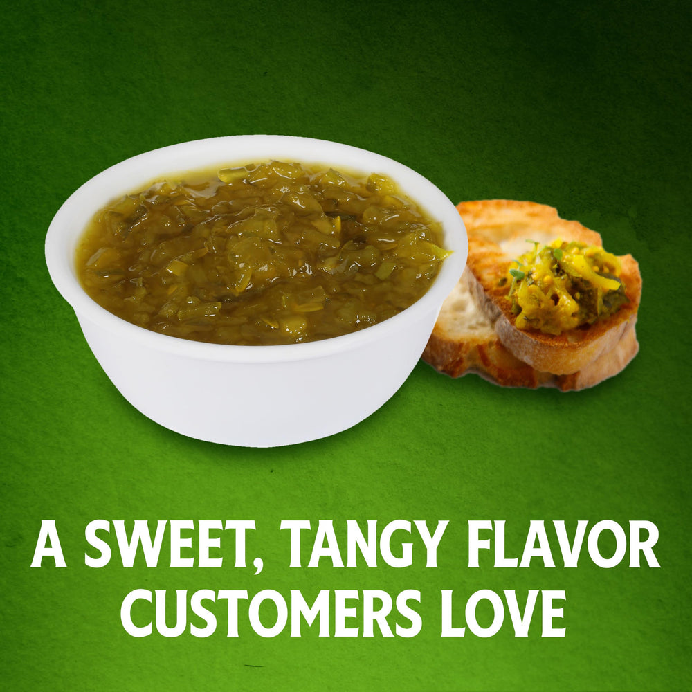 HEINZ close-up relish texture showing crunchy cucumber pieces benefit