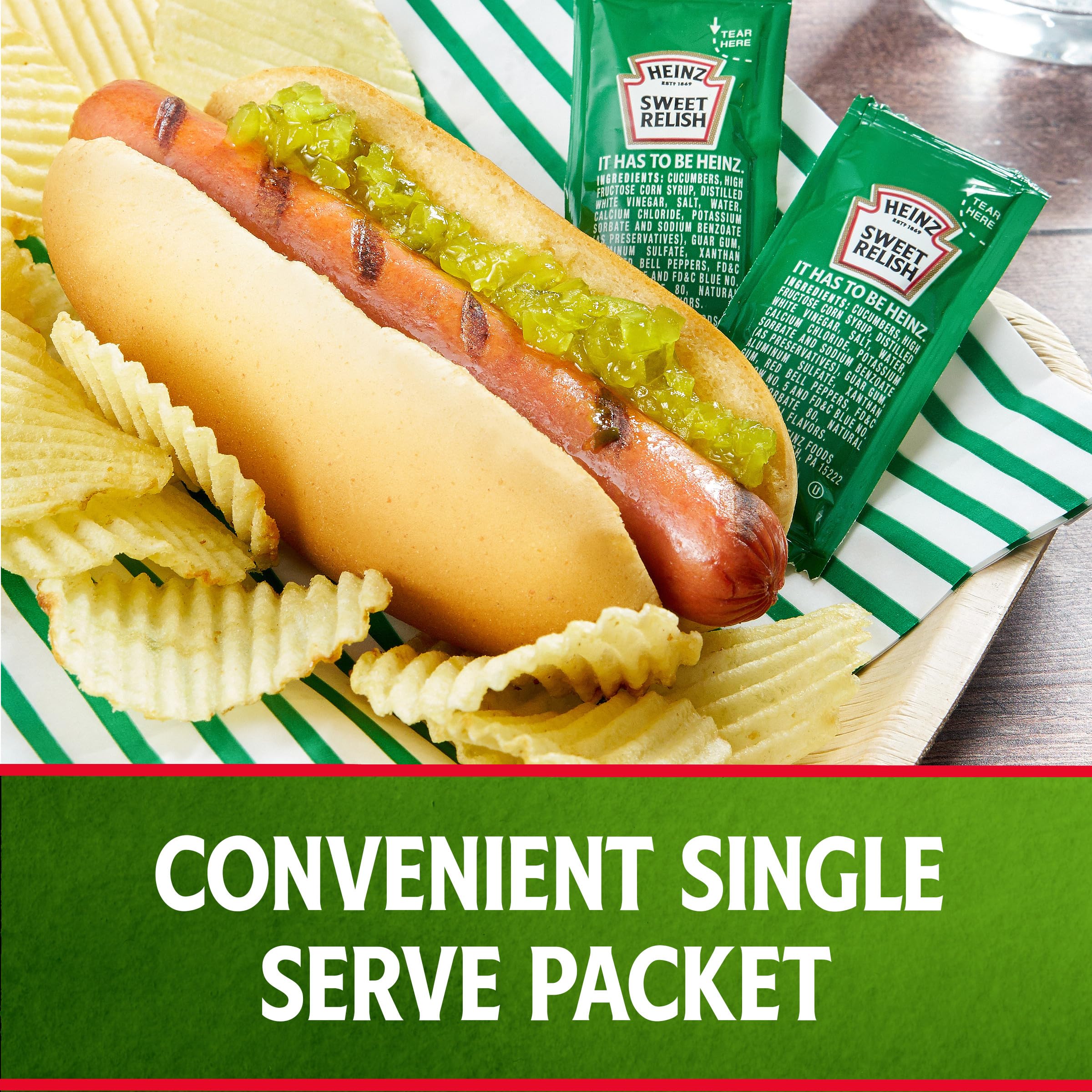 HEINZ jar with relish and cucumbers highlighting natural ingredients