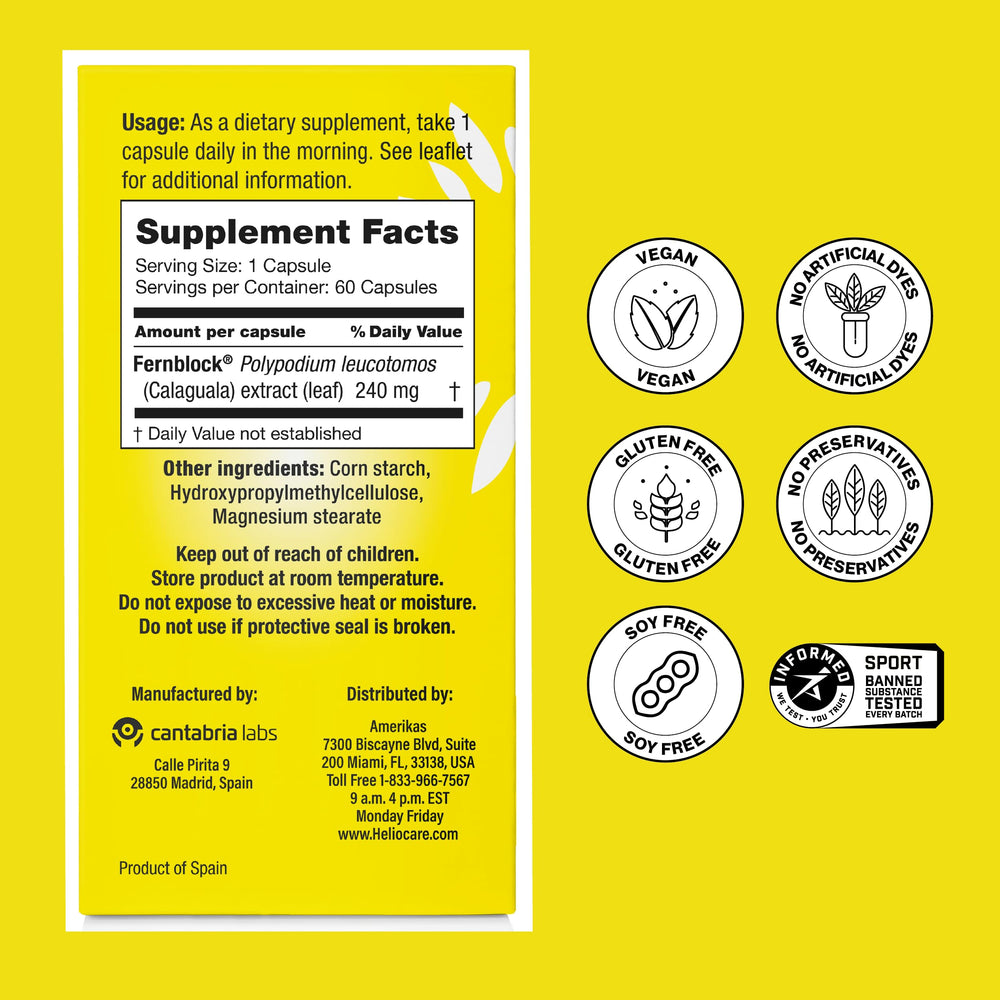 Heliocare in an outdoor bag suggesting travel-ready antioxidant support