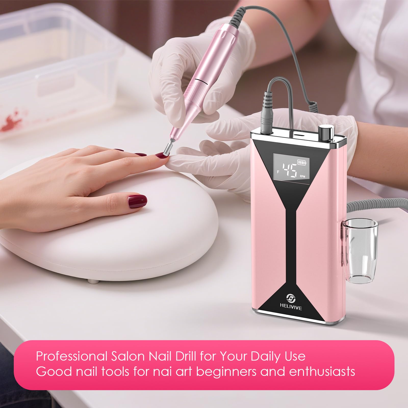 HELIVIVE next to ruler to show compact size and portability for travel convenience