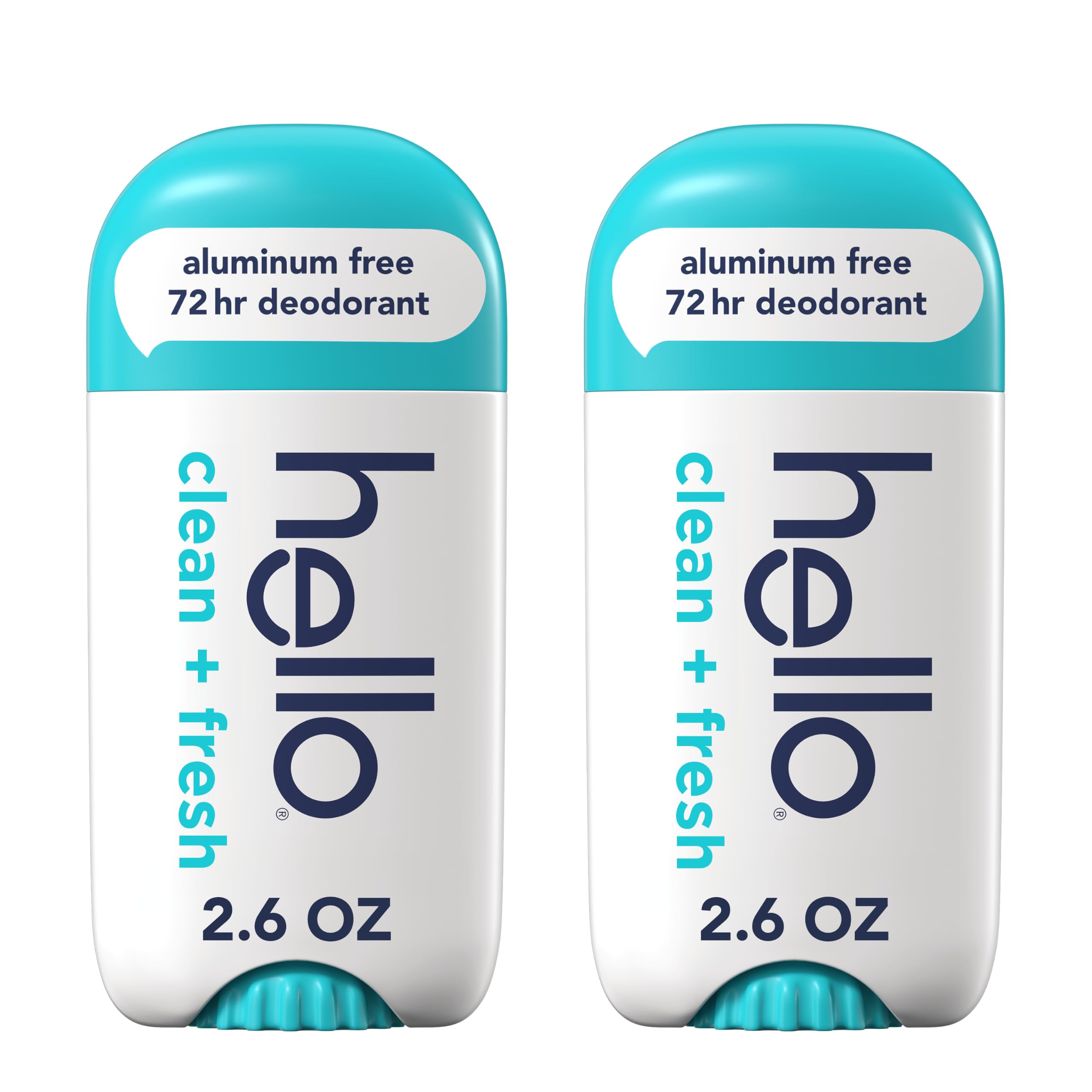 hello front packaging showing two sticks, clear branding and size benefit