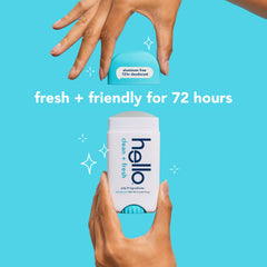 hello label and key ingredients list visible, transparency benefit