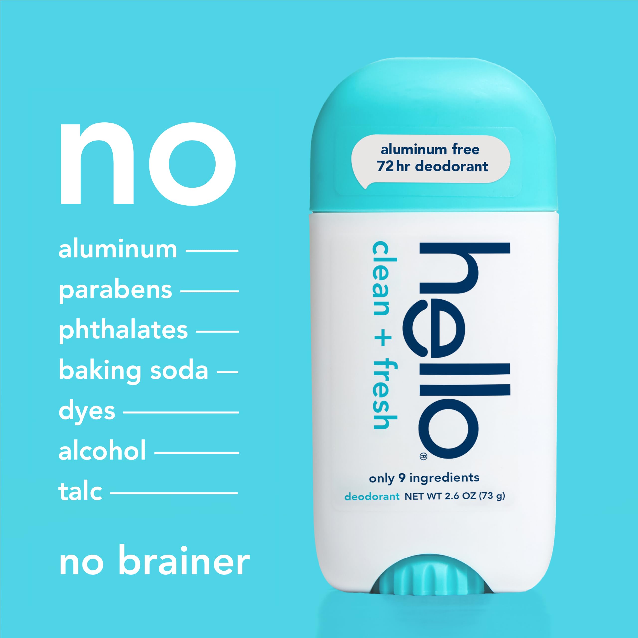 hello deodorant on bathroom counter beside towel, fresh routine benefit