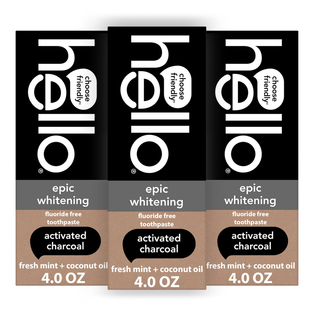 hello front packaging showing three-tube pack and product benefits