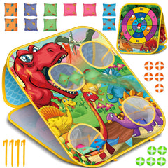 HelloJoy dinosaur board front view showing colorful target and easy play benefits