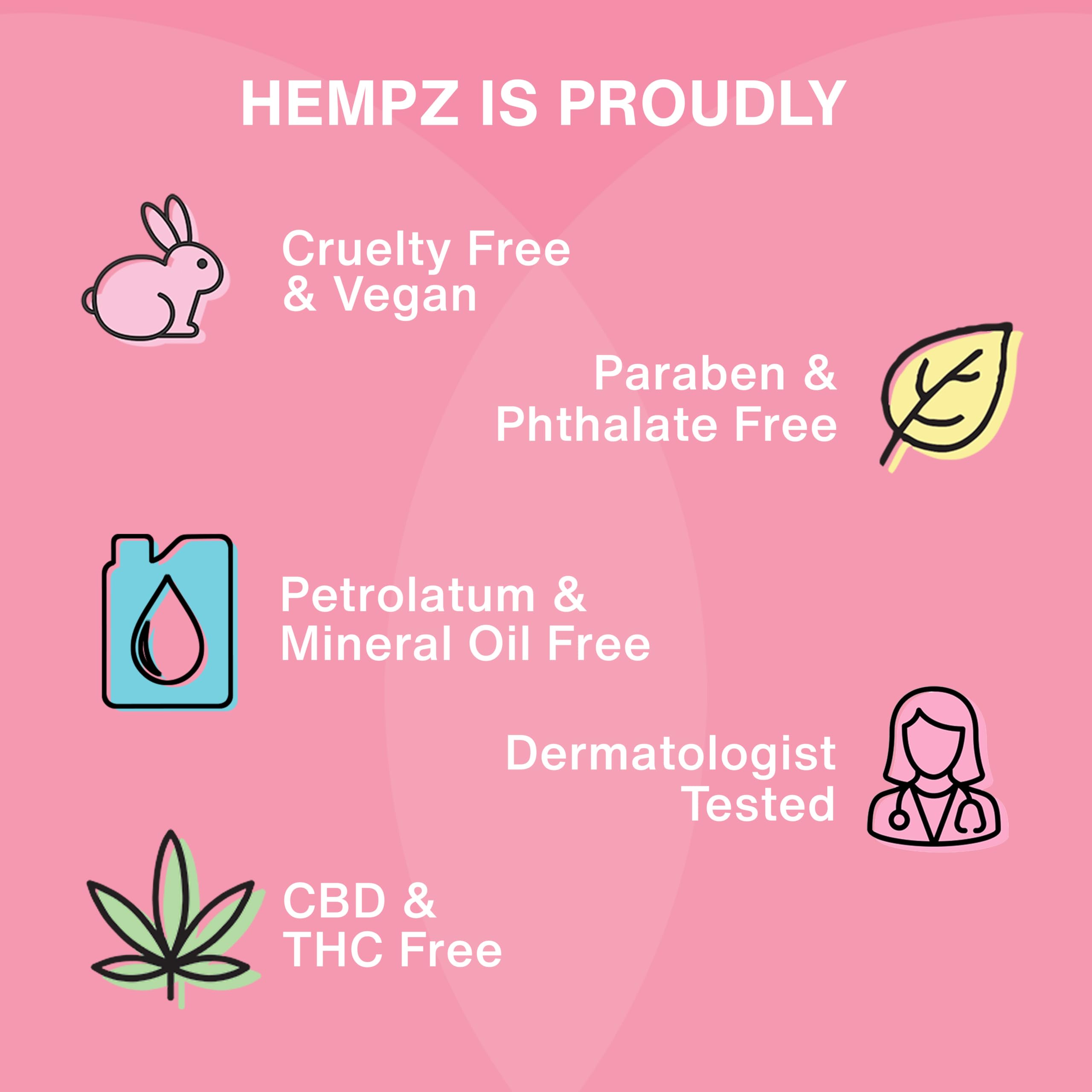 Hempz back label with directions and ingredient clarity for informed use