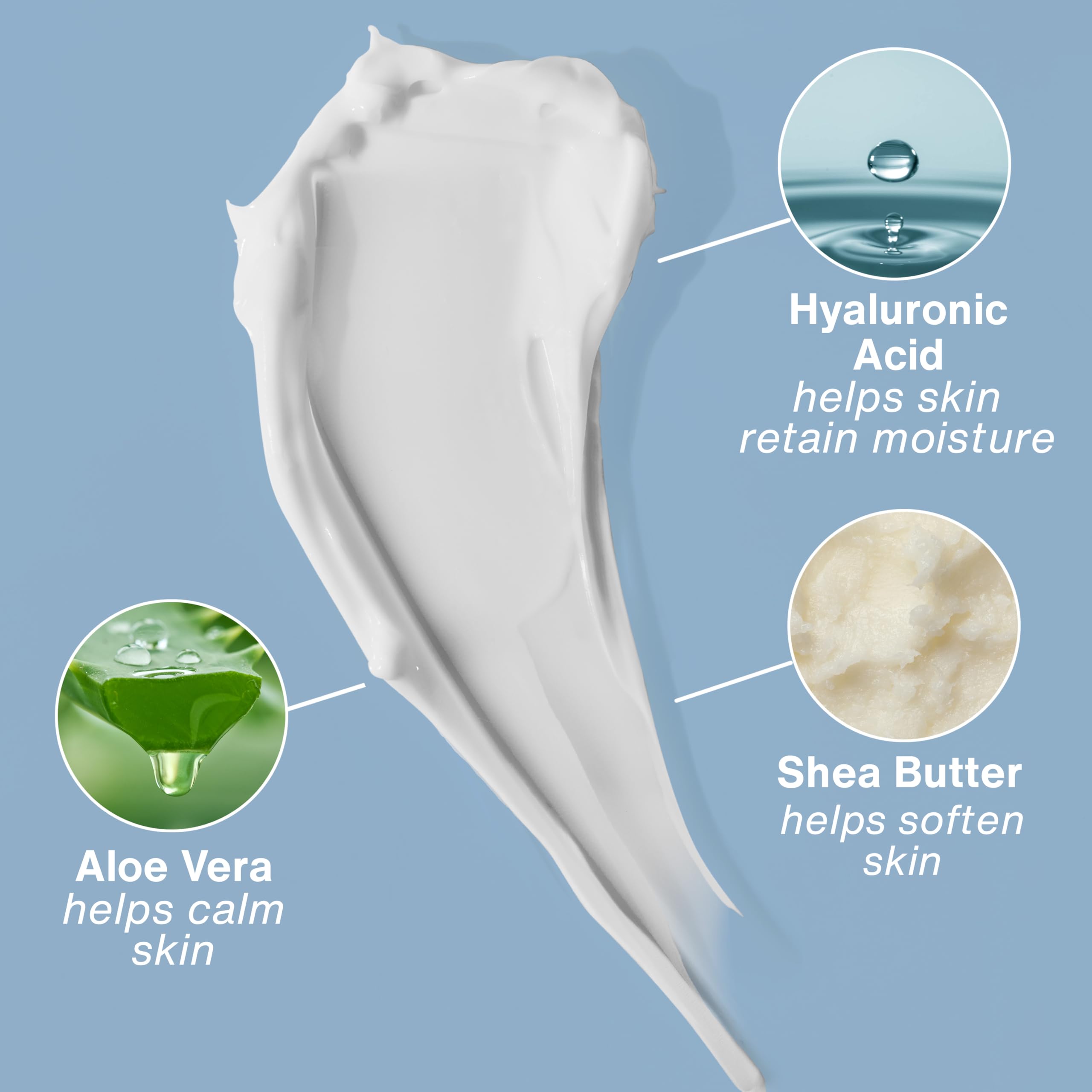 Hempz hyaluronic acid illustration showing moisture retention and plumping benefit