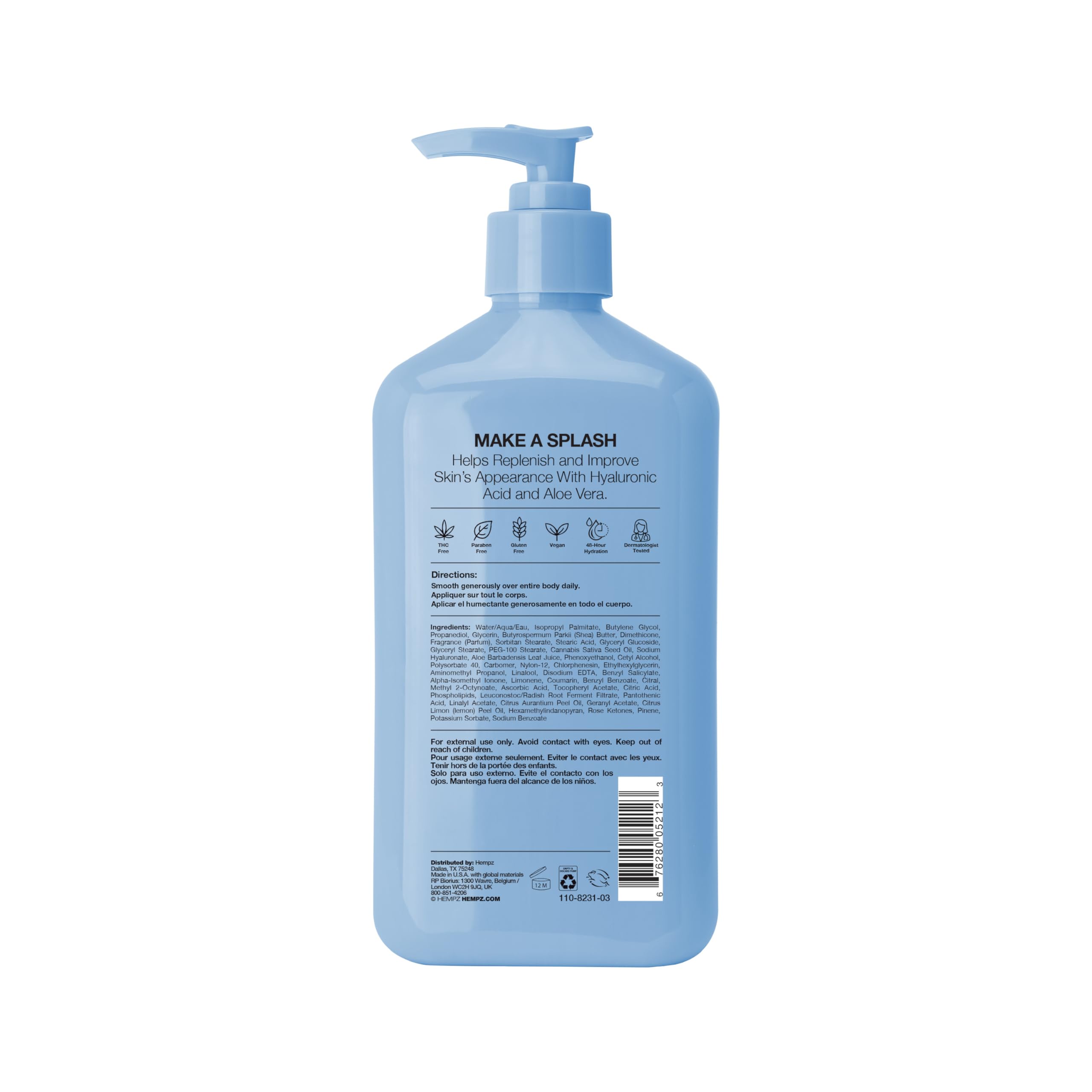 Hempz cream texture close-up showing smooth consistency for fast absorption benefit