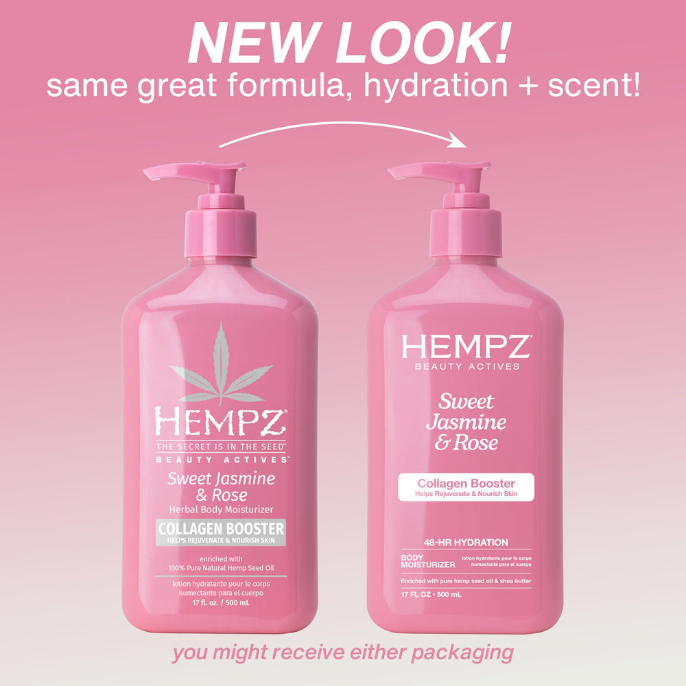 Hempz pump dispensing lotion showing convenient, mess-free application