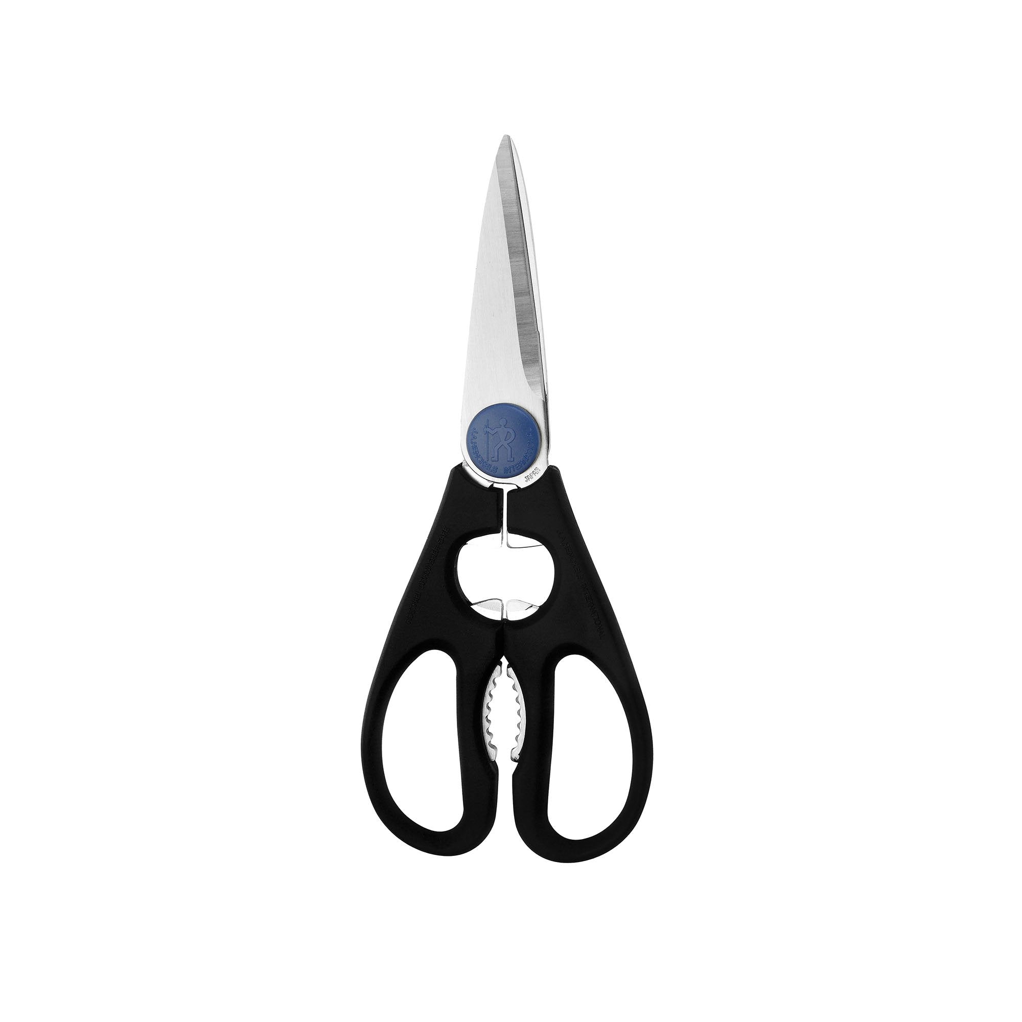 HENCKELS front view kitchen shears showing overall shape and finish, durable and precise
