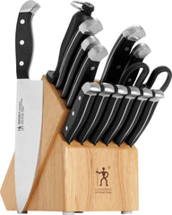 HENCKELS front view of full knife block set showing organized tools and easy access