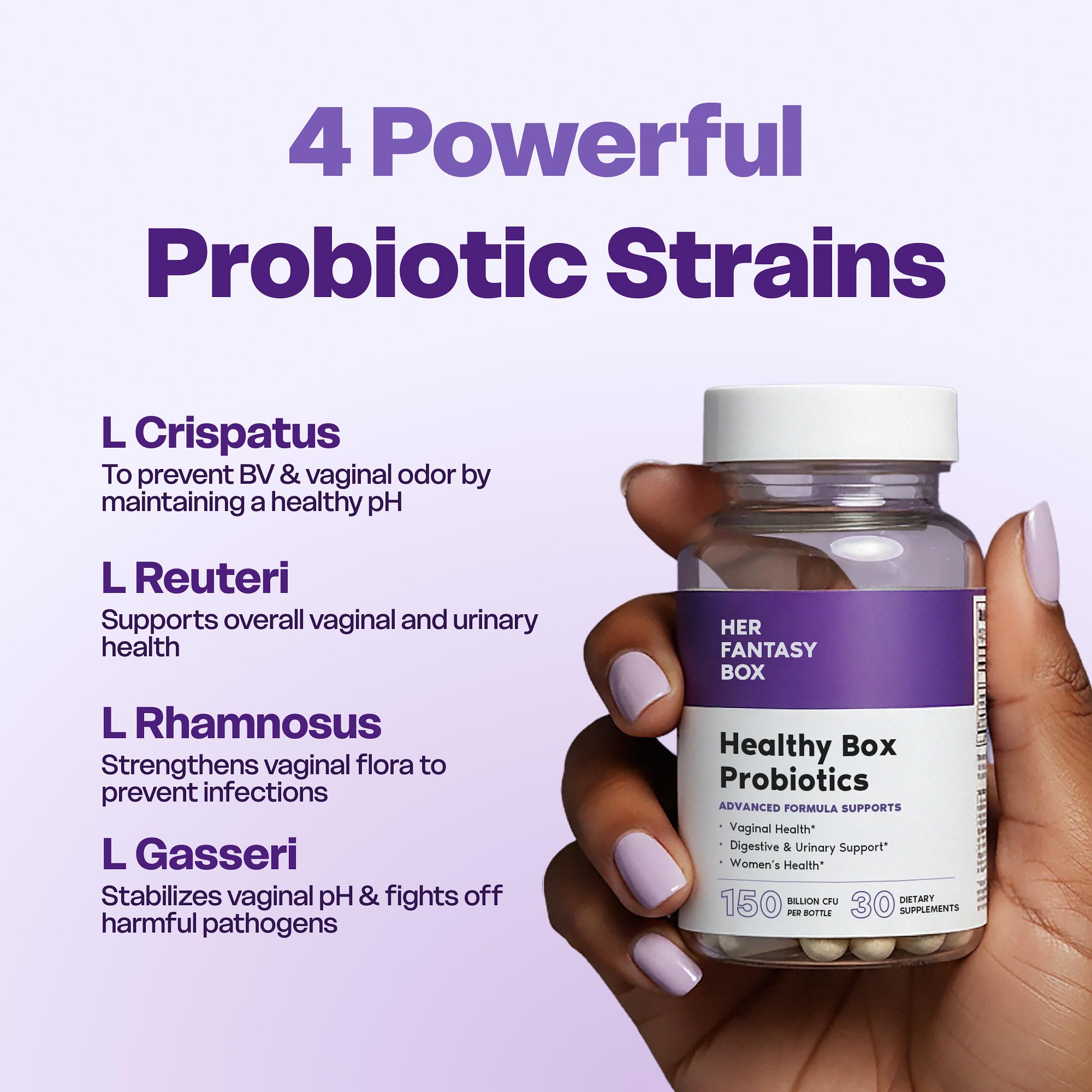 Her Fantasy Box label detail showing active ingredients for informed choice