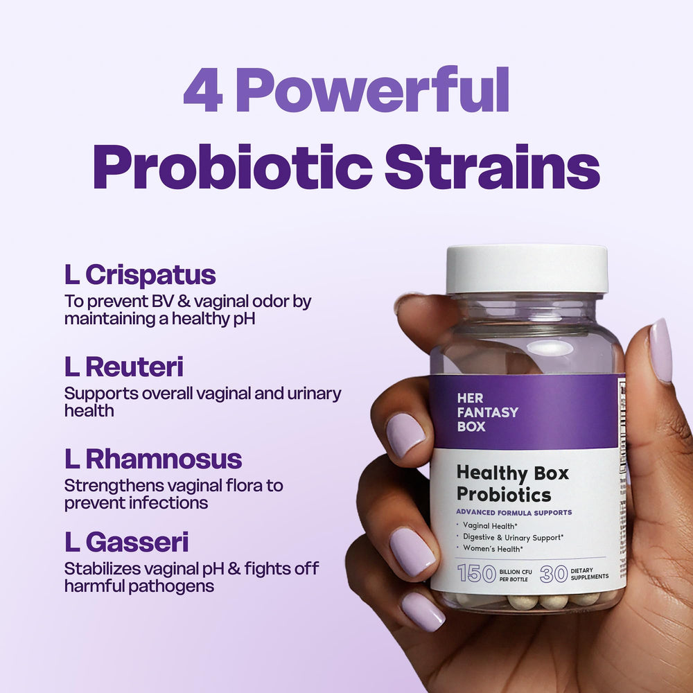 Her Fantasy Box label detail showing active ingredients for informed choice