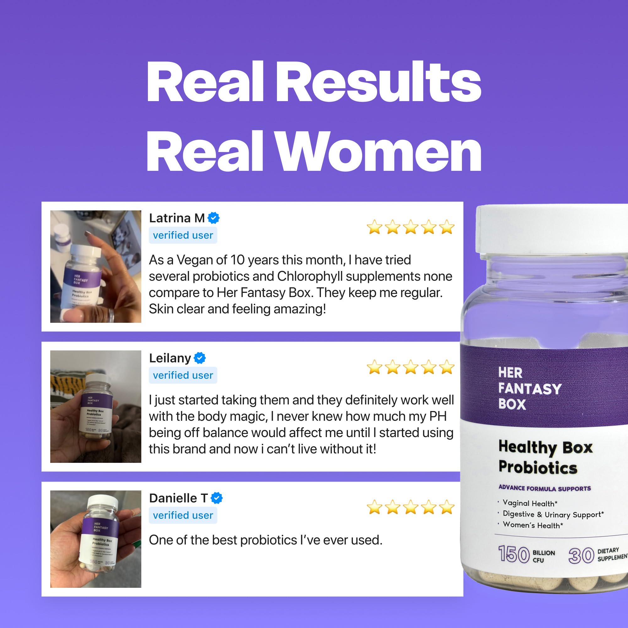 Her Fantasy Box serving size in hand demonstrating single capsule convenience