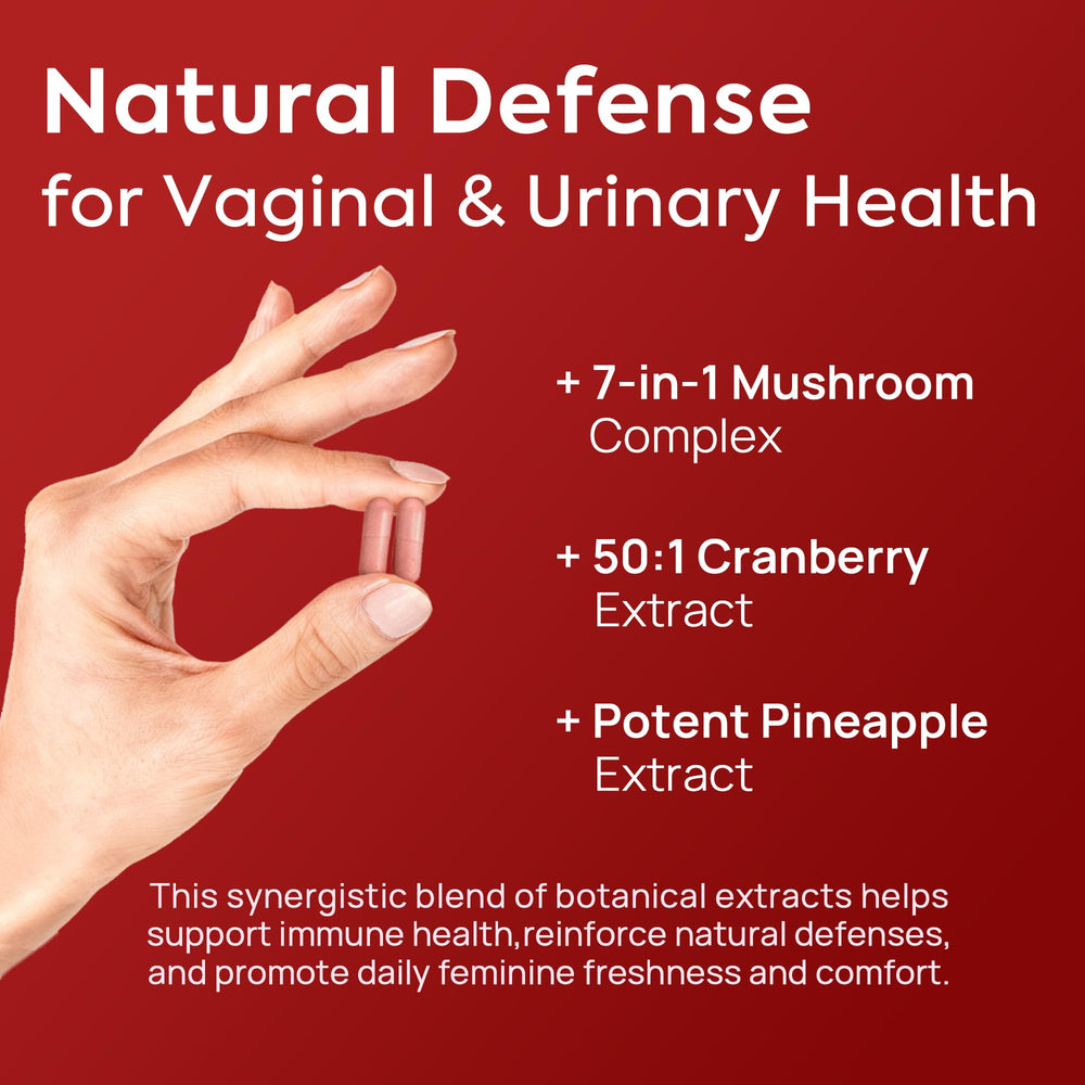visual of common ingredients linked to intimate health, signals natural support