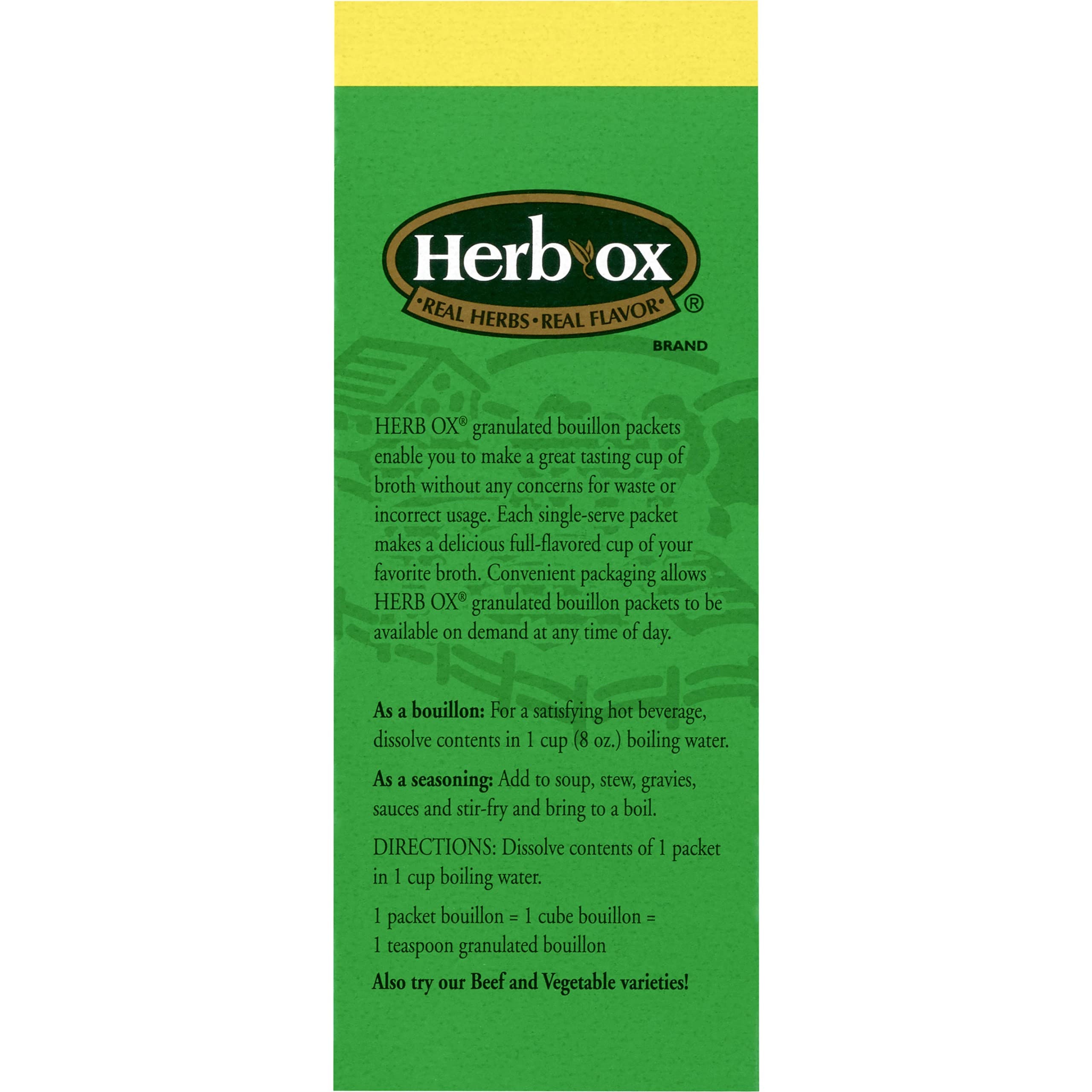 Herb-Ox bouillon dissolving in pot adding fast savory flavor